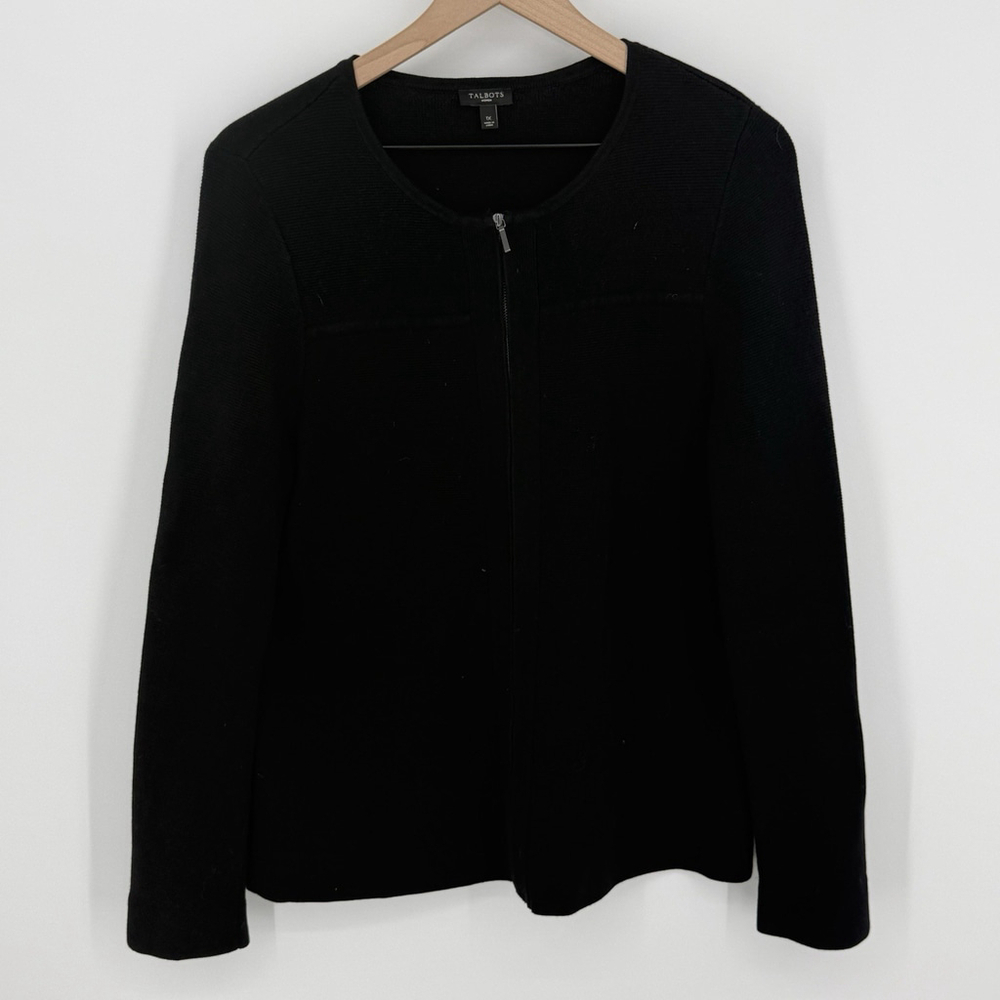 Talbots Full Zip Black Jacket Women’s Size 1X Evening